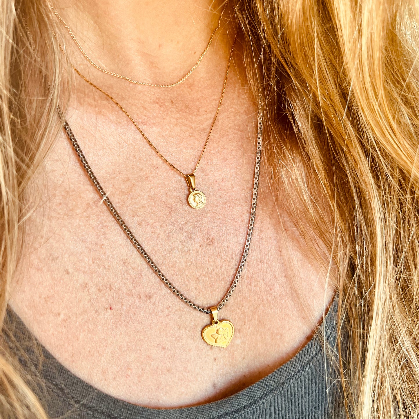 Vintage Italian Small Gold Coin Pendant