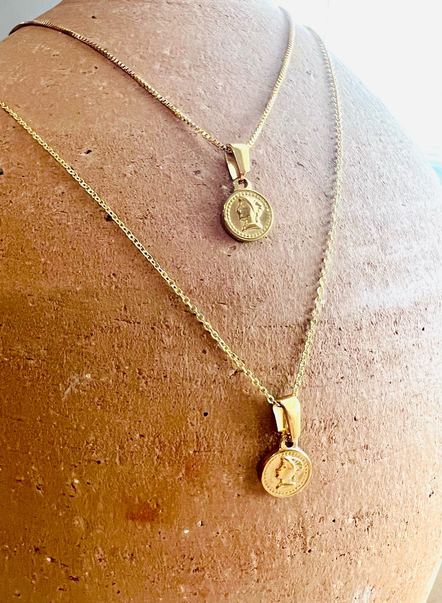 Vintage Italian Small Gold Coin Pendant