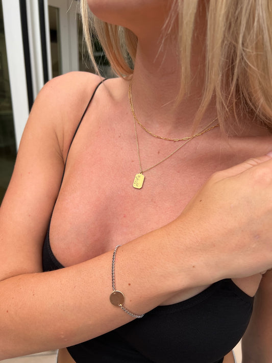 Flower Rectangle Necklace