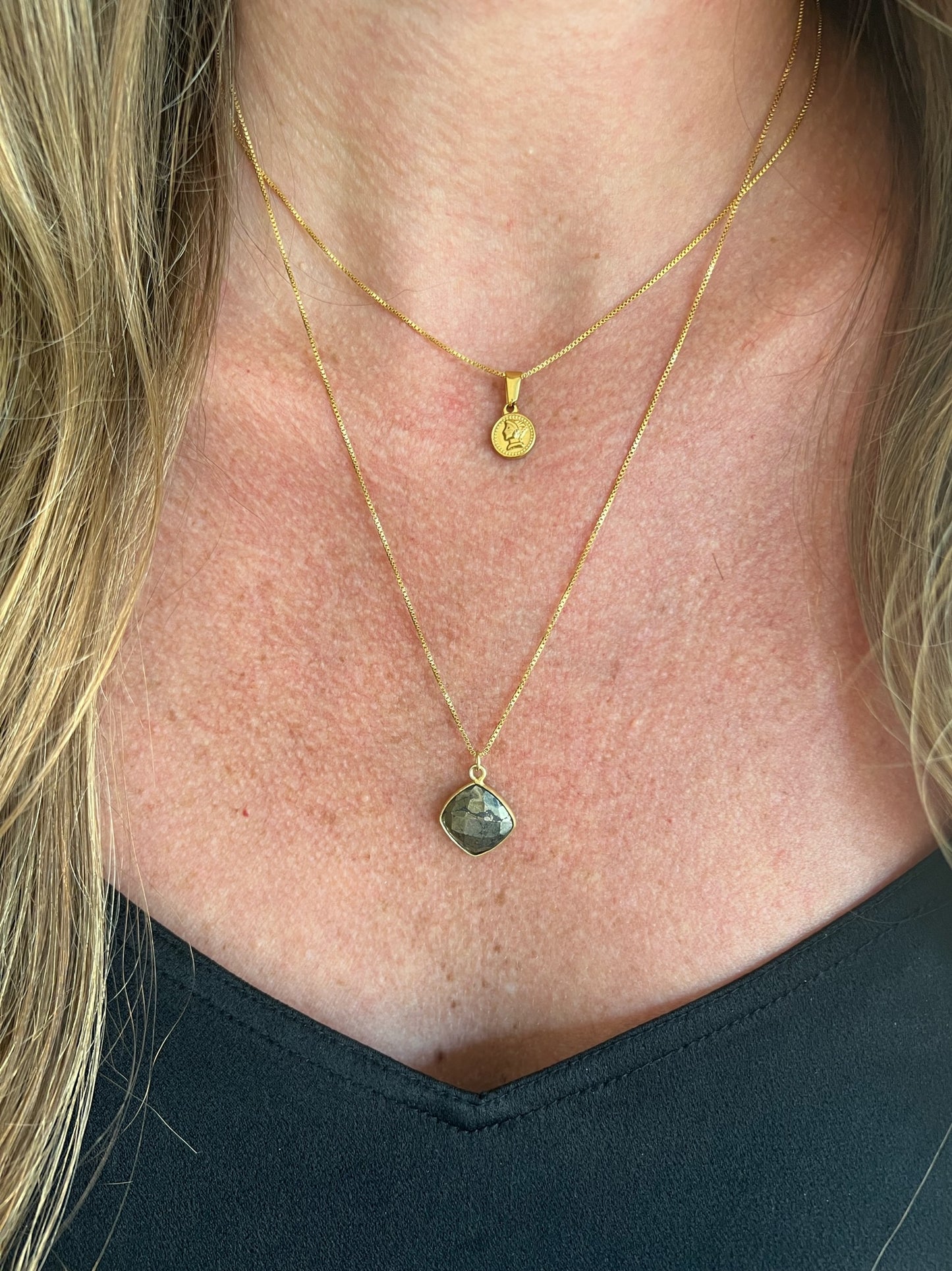 Vintage Italian Small Gold Coin Pendant