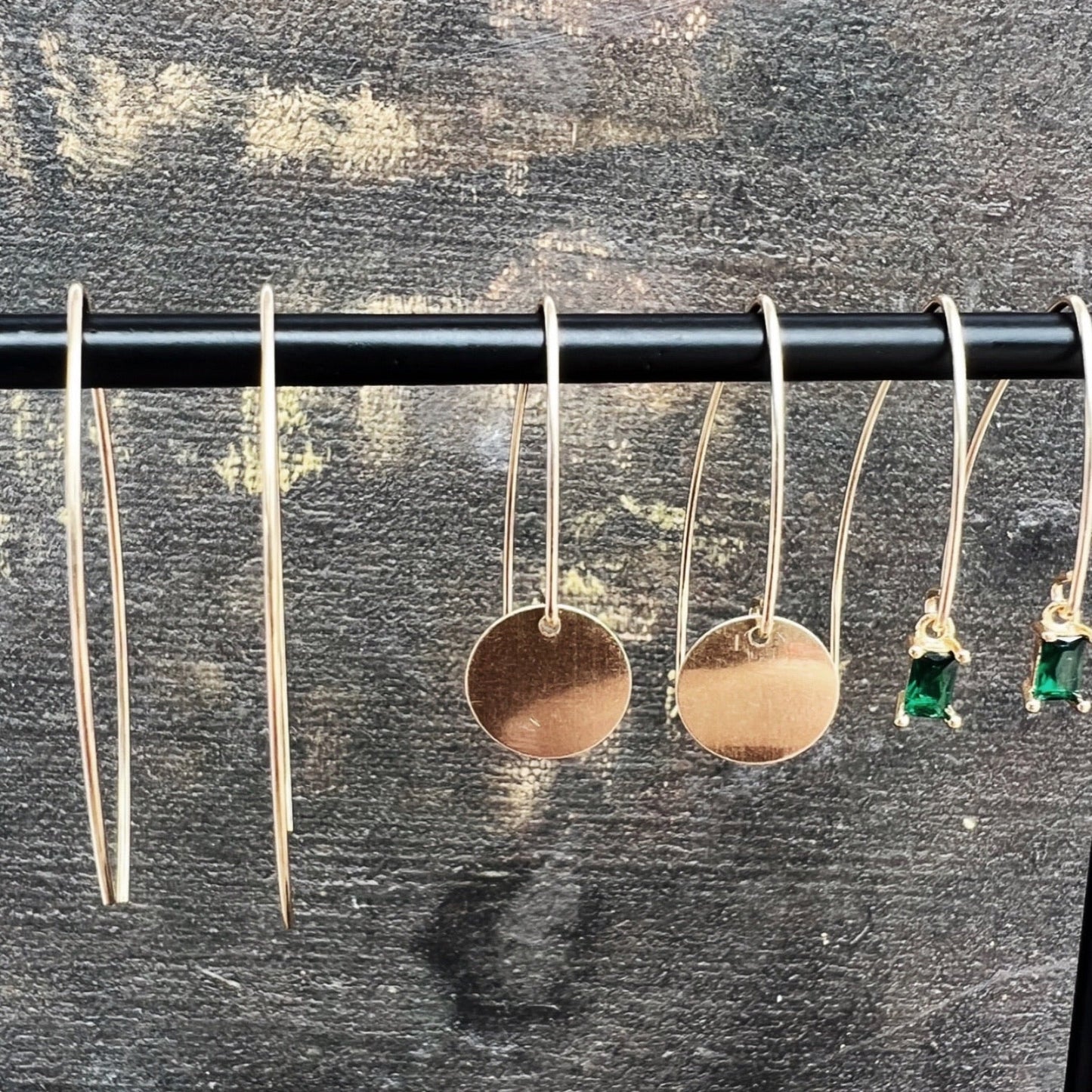Gold Circle Drop Earring