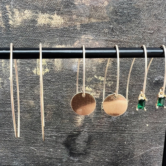 Gold Circle Drop Earring