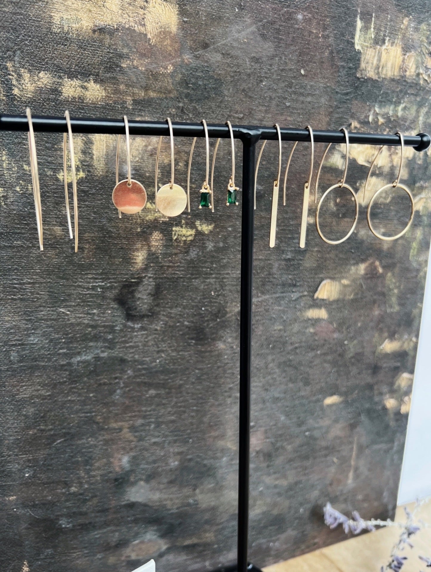 Gold Circle Drop Earring