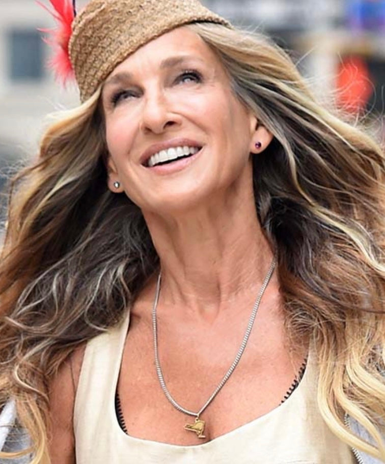 Sun Charm on Rhodium Chain