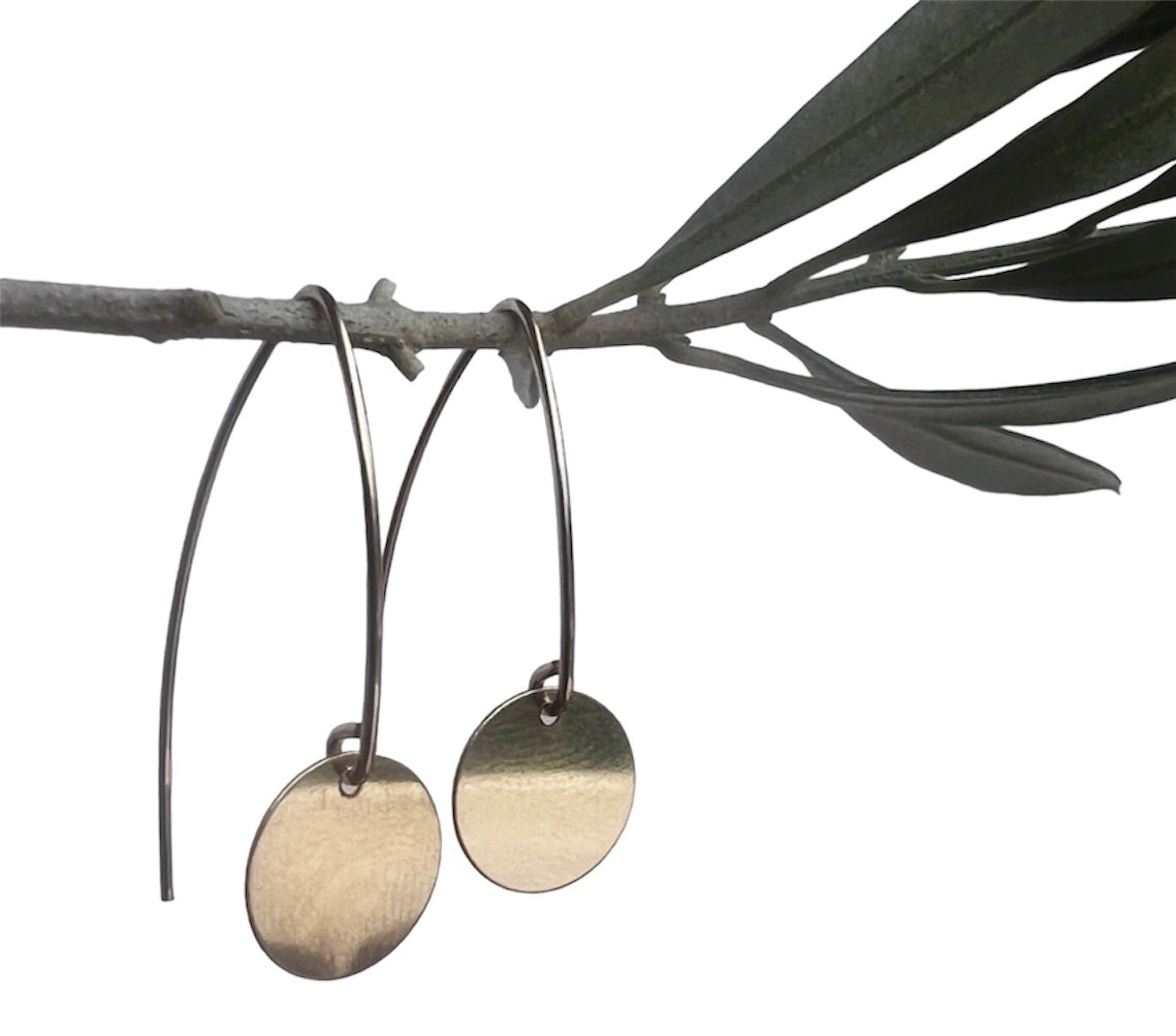 Gold Circle Drop Earring